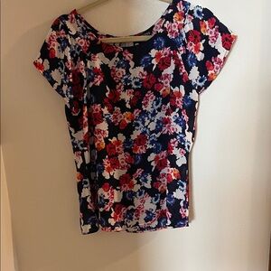Express Floral Blouse - Navy, Red, Pink, White